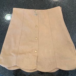 Beige microsuede skirt